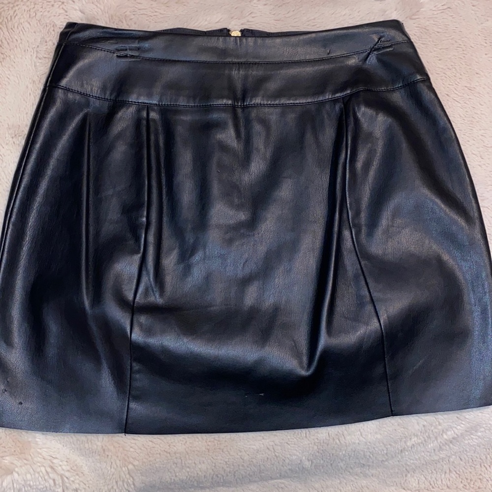 Express Black Leather Skirt